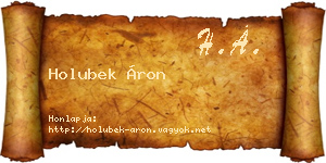 Holubek Áron névjegykártya